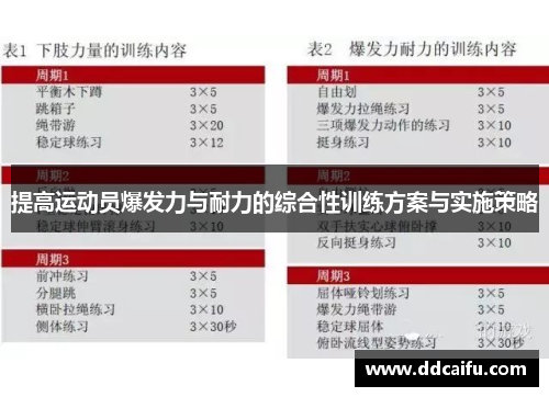 提高运动员爆发力与耐力的综合性训练方案与实施策略